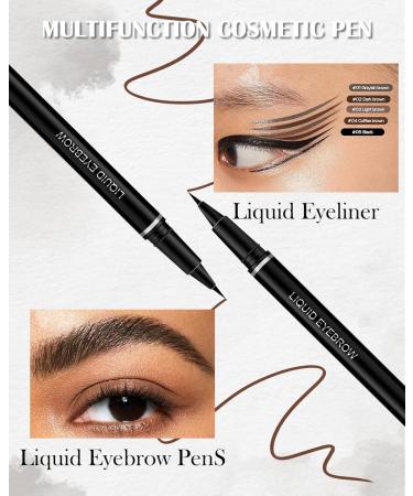 Eyebrow Pencil Grayish Brown Brow Pencil with Ultra-Fine 0.01mm Brush-Tip Multifunctional Liquid Eyeliner & Eyebrow Pen Waterproof Sweat-Proof Long-lasting Quick Drying with Brow Tool & Brush-01# #01 Grayish Brown - Buy Online on GoSupps.com