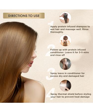 MOEHAIR Travel Kit - Protein Shampoo & Conditioner Set Sulfate & Paraben Free Leave-In Conditioner & Heat Protectant | Ideal for All Hair Types - Buy Online on GoSupps.com