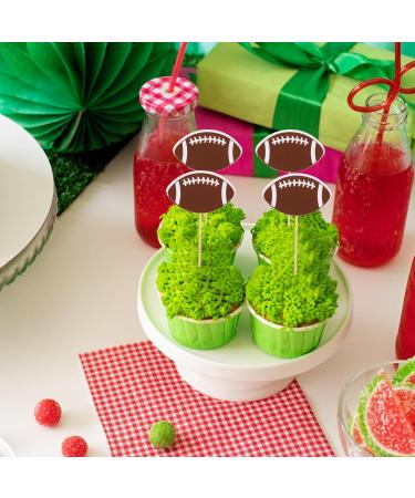Abeillo 48Pcs Cupcake Toppers Birthday Party Cake Toppers Happy Birthday Cake Decorations American Football Birthday Cupcake Food Picks for Kids - Buy Online on GoSupps.com