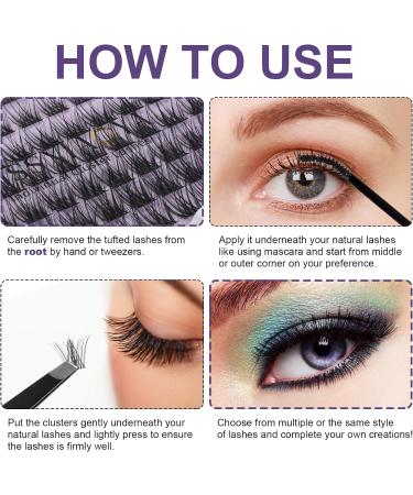 Individual Lashes Extension Kit | Spire Wheat 9-15mm Mix False Eyelashes with Lash Glue and Applicator | Soft Natural Cluster Lashes Extensions Kit | Portable Home Use | 1 Pack - Buy Online on GoSupps.com