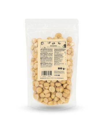 KoRo KoRo - Whole and Half Organic Macadami Seeds 500g - Untreated & Natural - Mild Buttery Aroma - Hand Cracked
