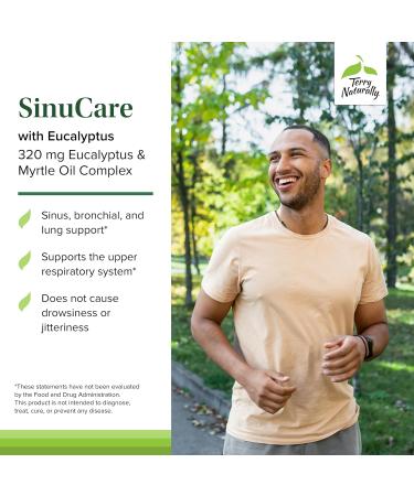 Terry Naturally SinuCare 320 mg - Eucalyptus & Myrtle Oil Softgels | 60 Count for Sinus Relief - Buy Online on GoSupps.com