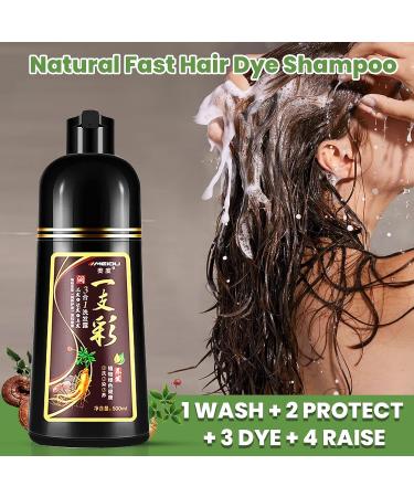 FONDIIA Herbal Brown Hair Color Shampoo 500ML - 3-In-1 Instant Gray Coverage Hair Dye - 5-Min Natural Hair Coloring Solution - Buy Online on GoSupps.com