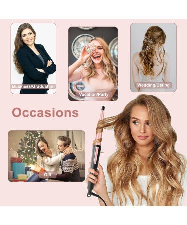 Rose Gold Tapered Curling Wand 13-25MM - Professional Ceramic Hair Curler with Heat-Resistant Glove - Buy Online on GoSupps.com