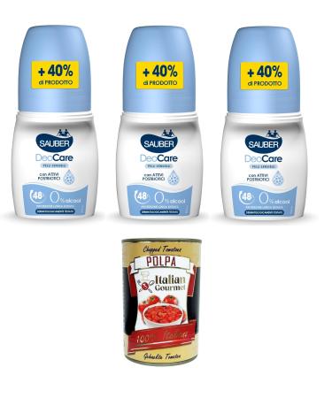 Italian Gourmet E.R. Sauber DeoCare Pelli Sensibili Deodorant roll-on for sensitive skin 3 x 70 ml + Italian Gourmet Polpa 400 g