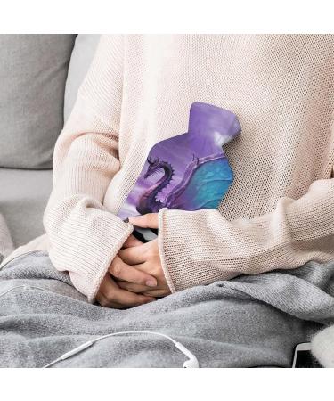 Dragon Purple Hot Water Bottle with Plush Cover - Cozy Hand Warmer for Adults & Kids (26.5x15.3cm) | International Shipping Available - Buy Online on GoSupps.com