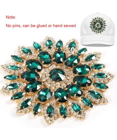 QANYEGN Crystal Glass Rhinestones Decoration Metal Claw Chain Decoration Jewelry Chain for DIY Clothes Shoe Bag Accessories 11cm(Green Golden Base) - Buy Online on GoSupps.com