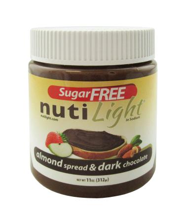 Nutilight Sugar-Free Keto-friendly Almond Spread and Dark Chocolate 11 Ounces (Pack of 1)