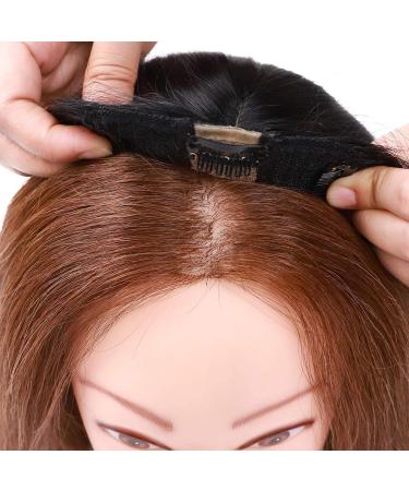 Silk-Co Hair Topper Real Hair - 10x12cm Toupet for Women Remy Silk Base Clip-In Extensions 25cm RabenSchwarz - Buy Online on GoSupps.com