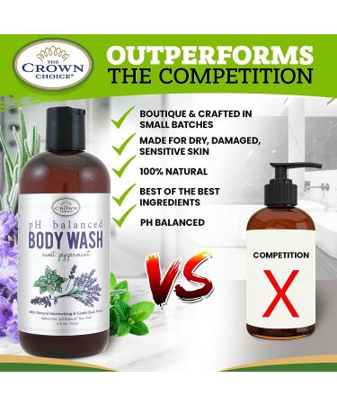 Sweet Peppermint Body Wash 2PK - Sensitive Skin pH Balanced Shower Gel for Men & Women - Moisturizing & Sulfate Free - Buy Online on GoSupps.com