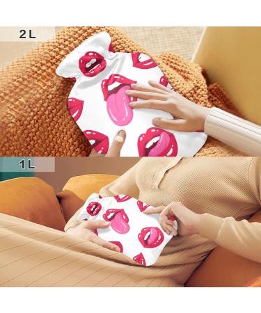 2L Heat Bottle - Durable Hand Warmer for Pain Relief & Heat Therapy | Stylish Red Lips Patterns - Buy Online on GoSupps.com