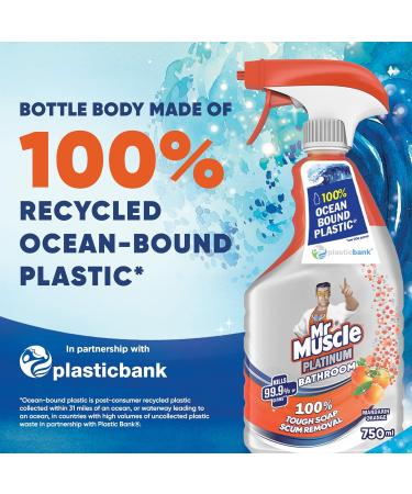 Mr Muscle Bathroom Cleaner Platinum Antibacterial Bathroom Spray Mandarin Pack of 6 (6 x 750ml) - Buy Online on GoSupps.com