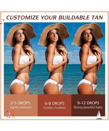  QUANHAO Natural self-tanning face drops 60ml magic body drops fast effect intense tan suitable for all skin types - Buy Online on GoSupps.com