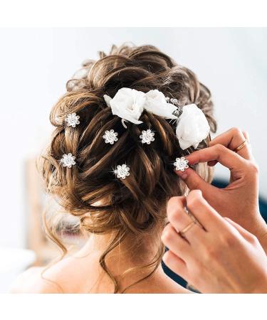30 Piece Rhinestone Rose Flower Wedding Hair Pins - Elegant Crystal Clips for Women's Hair Accessories - Buy Online on GoSupps.com