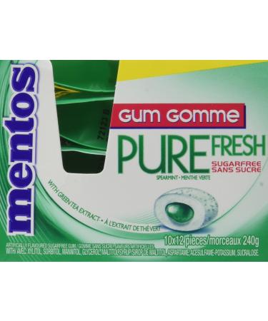 Mentos gum Pure Fresh Velcro Pack Spearmint 24g Pack of 10 - Buy Online on GoSupps.com