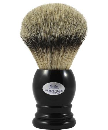 Hans Baier Exclusive XXL shaving brush genuine silvertip badger hair - black handle size 5 101 g - Buy Online on GoSupps.com