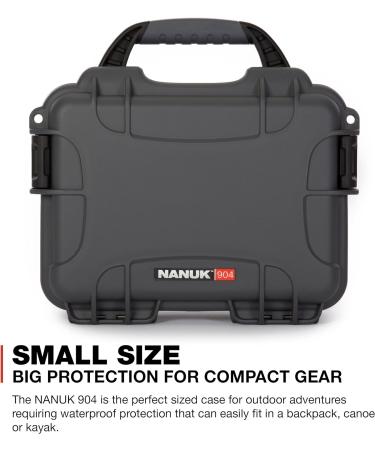 Nanuk 904 Waterproof Hard Case with Cubed Foam Insert - Graphite | Durable Protection for Valuables - Buy Online on GoSupps.com