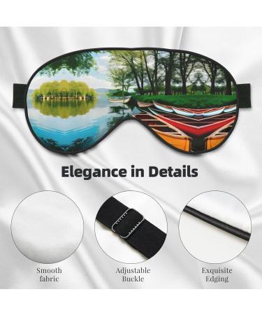 Lake with Boats Canoes Eye Mask | Soft Breathable Travel Sleep Patch for Relaxation - Buy Online on GoSupps.com