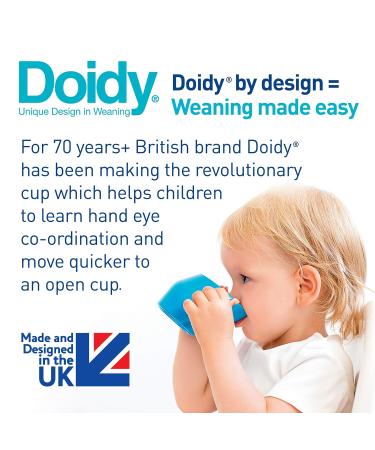 Doidy Cup for Babies & Toddlers - Open Drinking Cup with Unique Sloping Shape & Handles - Ideal for Milk Water & Juice - Perfect for Weaning - Blue - 3 Months+ - Buy Online on GoSupps.com