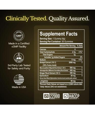 UltimaPeak Pure Himalayan Shilajit Gummies with Ashwagandha,Trace Minerals & Fulvic Acid, Natural & Non GMO Supplement for Men & Women, 30 Count - Buy Online on GoSupps.com