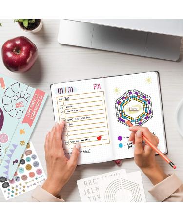 Dotted Journal Stencil Set - Easy Planner Accessories for Bullet Journals - Includes Checklists and Calendars - Buy Online on GoSupps.com