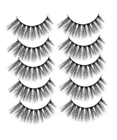 5 Pairs Dramatic Eyelashes Luxury False Eyelashes Cruelty Long False Eyelashes Artificial Eyelashes Fake Eyelashes Marble Lashes Thick Eyelashes Magnetic Beauty Tools 3D