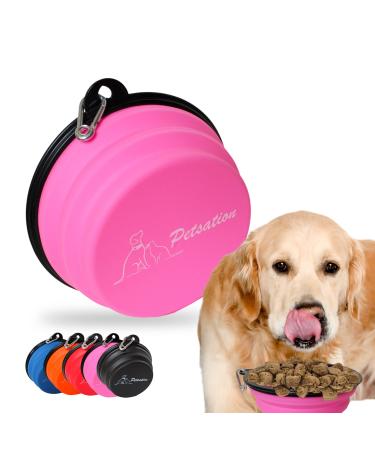 Petsation - dog bowl foldable for on the go the original food bowl dog ideal for everyday life - 1000 ml water bowl - drinking bowl for the dog - Reisenapf Fressnapf napf (1000ml pink) 1000ml pink