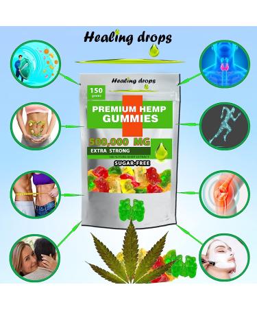 Organic Hemp Sugar-Free Gummy Bears 500,000MG High Potency with Vitamins B E C D Omega 3 6 9 - Buy Online on GoSupps.com