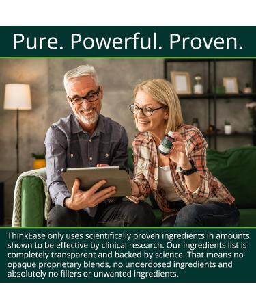 ThinkEase Brain Supplement (120 Capsules) | Memory Mental Clarity Focus Cognitive Performance | Nootropic Supplement with L-Theanine Acetyl L-Carnitine Phosphatidylserine Lion's Mane & More - Buy Online on GoSupps.com