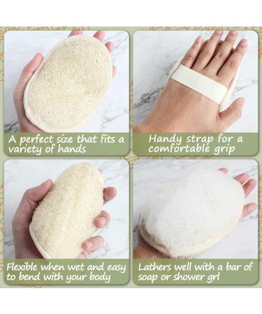 Zittop 2 Pack Natural Luffa and Terry Cloth Exfoliating Loofah Sponge Pads - Body Scrubber for Spa Bathing and Shower - Buy Online on GoSupps.com