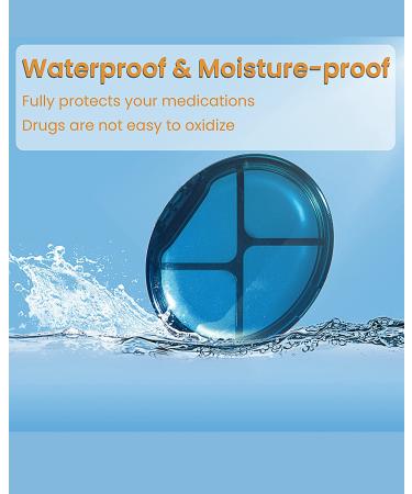 Travel Pill Box - Small Waterproof Pill Container with 4 Compartments - Green Pill Organizer for Vitamins, Fish Oils, Medication - Buy Online on GoSupps.com