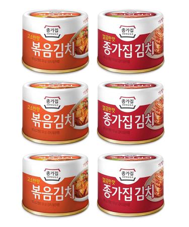 JONGGA Cabbage Fried Kimchi Can + Cabbage Kimchi Can 5.64oz (Pack of 6) - Korean Spicy Food - 33.84 Ounce - Buy Online on GoSupps.com