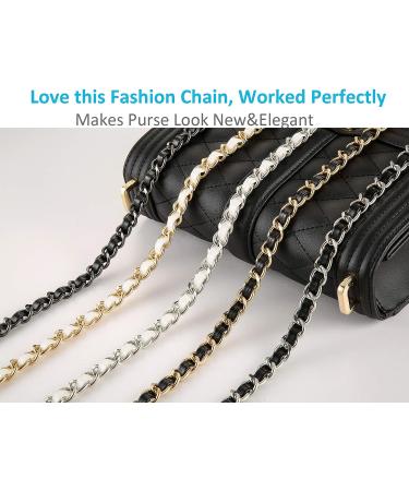 UTreers Crossbody Bag Chain Strap - 47.2 Gold & Black Leather Replacement Handbag Chain - Buy Online on GoSupps.com