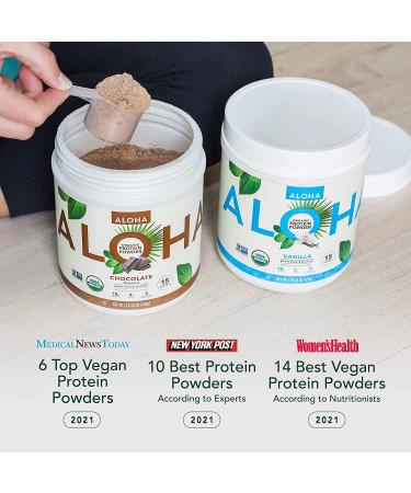 ALOHA Plant-Based Protein Powder - NO STEVIA Vanilla - Keto Friendly Vegan Protein with MCT Oil - 18.5 oz - Buy Online on GoSupps.com