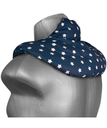 Neck pillow with stand-up collar stars-blue - spelt pillow - neck pillow heat pad - spelt grain pillow neck shoulder