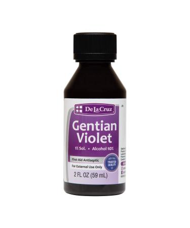 De la Cruz Gentian Violet - Violeta de Genciana - Tincture of Violet 1% First Aid Antiseptic, 2 FL OZ 2 Fl Oz (Pack of 1)