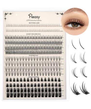 Manga Lash Clusters Spiky Anime Lashes Cluster 5-16mm Multi-Type Mixed Natural Lash Clusters Individual Lash Clusters with Bottom Lashes Wispy Eyelash Clusters for Self Application At Home Black