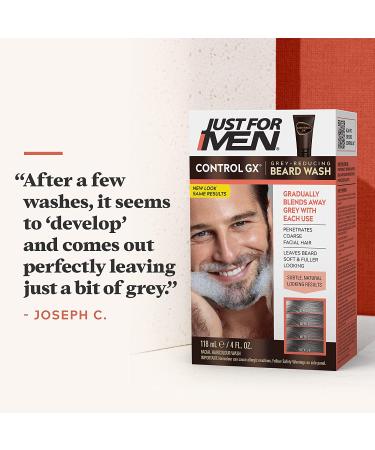 Just For Men Control GX Beard Wash Shampoo - Gradual Grey Reduction, Fuller Softer Beard - 4 Fl Oz - Buy Online on GoSupps.com