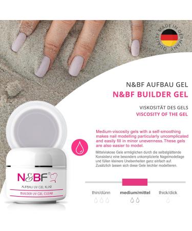 NAILSFACTORY N&BF UV building gel clear 30 ml highquality professional builder gel medium viscosity sculping gel for modeling gel nails professional nail gel acidfree and selfsmoothing - Buy Online on GoSupps.com