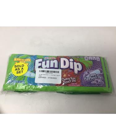 Fun Dip 3 Flavor Pack - RazzApple, Cherry, and Grape - 1.4 oz Packs (Pack of 6) - Buy Online on GoSupps.com