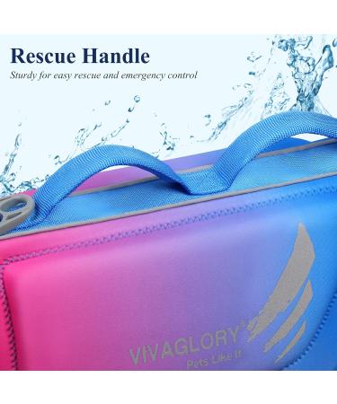 Vivaglory Dog Lifeguard Vest - Skin-Friendly Neoprene Swimming Safety for Large Dogs - D-Ring & Quick Lock - Pink Blue XL (71-84cm) - Buy Online on GoSupps.com