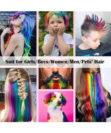 Gireatick 6 Colors Instantly Hair Color Dye Temporary Hair Mascara for Girls & Women Washable Hair Color Chalk Rainbow Hair Mascara for Birthday Cosplay DIY - Buy Online on GoSupps.com