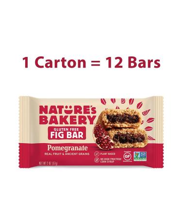 Nature's Bakery Gluten Free Fig Bars Pomegranate - 12 Twin Packs (24 Bars) Vegan Snacks Non-GMO - Buy Online on GoSupps.com
