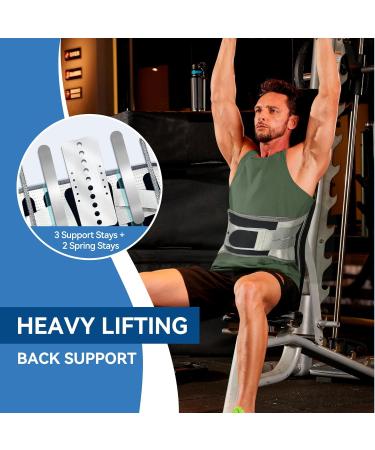 2024 Upgrade Back Brace for Lower Back Pain - Ergonomic Support Belt for Men & Women with Removable Stays Adjustable Hardness - Large (Grey - Buy Online on GoSupps.com