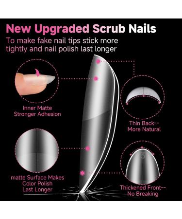 UNA GELLA Short Oval Round Nail Tips | 312 Pcs Full Matte Clear Gel X Nail Tips - 15 Sizes for DIY Nail Extensions - Buy Online on GoSupps.com