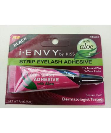 Kiss I Envy Strip Eyelash with Aloe Adhesive Black 0.25oz (2 Pack) 0.25 Ounce (Pack of 2) - Buy Online on GoSupps.com