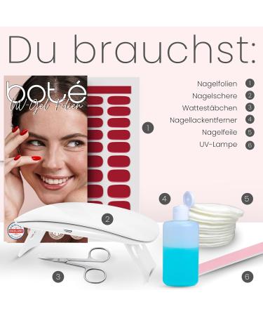 Bot 32x UV Gel Nail Foils - Self-Adhesive All-in-One Dermatologically Tested for Beautiful Nails | No Under or Upper Needed - Rose T - Buy Online on GoSupps.com