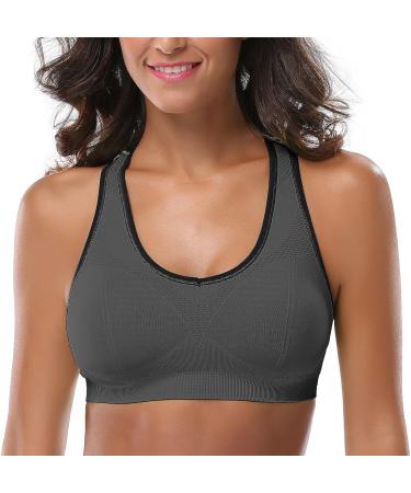 Mirity Women Racerback Sports Bras - High Impact Activewear Gym Bra Set - Black/Grey/White - Medium - Buy Online on GoSupps.com
