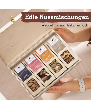 Wellnuss Ladiesnight Premium Gift Set for Women | Vegan Nut Snacks in Birch Wood Box | Perfect Gift Idea for Girlfriend Mother & Sister - Buy Online on GoSupps.com