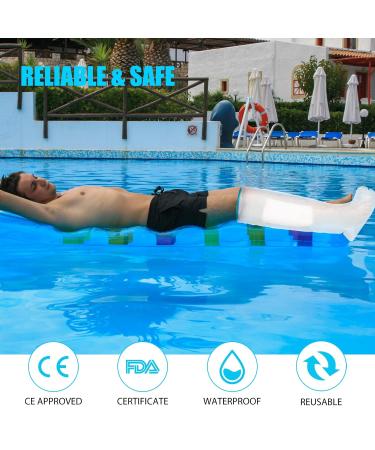 BESUMYN Waterproof Short Leg Cast Cover - Shower Bandage Protector for Broken Knee, Ankle, Foot - Reusable, Watertight, Clear Design - Buy Online on GoSupps.com